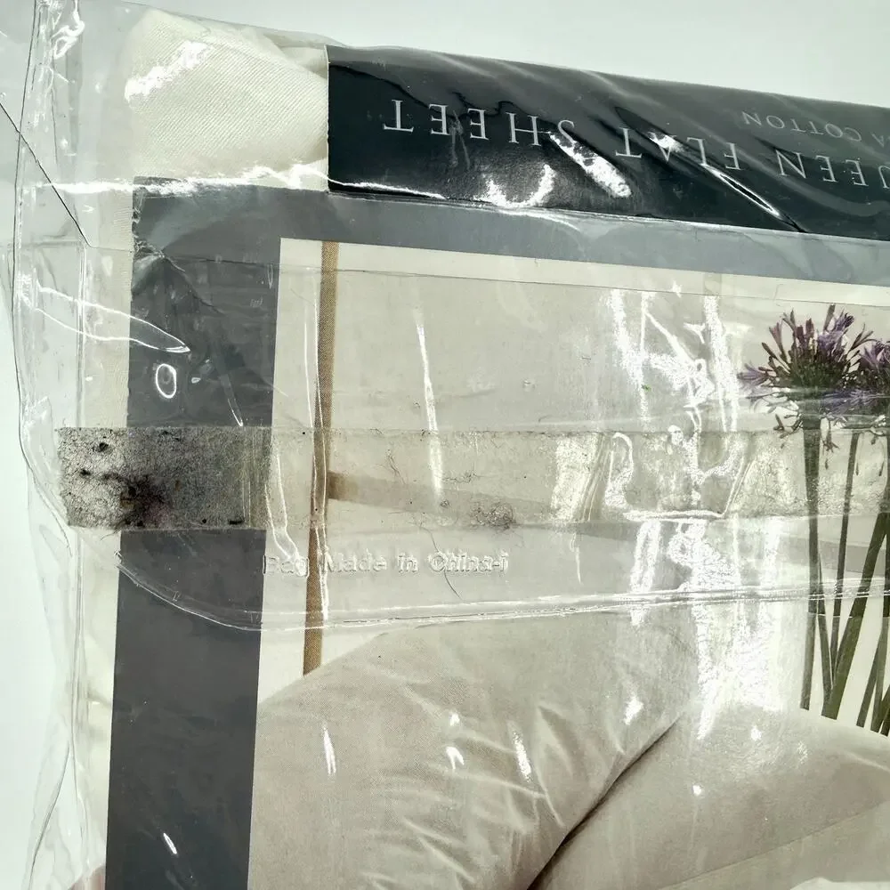 MARTEX 300 Thread Count 100% Supima Cotton Ivory Oversized QUEEN Flat Sheet